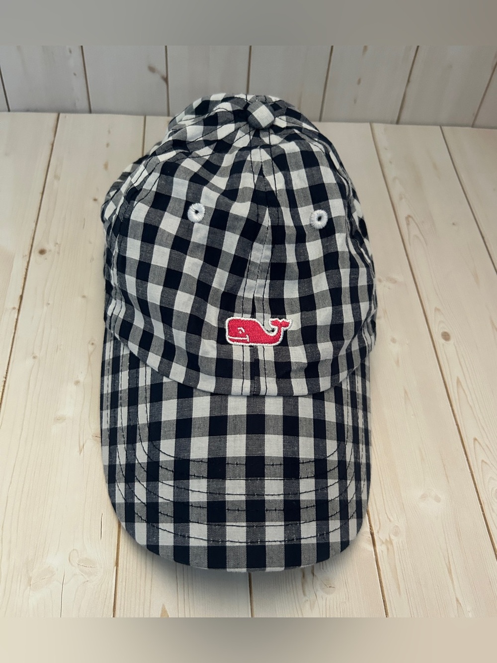 Vineyard Vines Hat Baseball
Cap Back One Size Blue Women's Check Whale Preppy